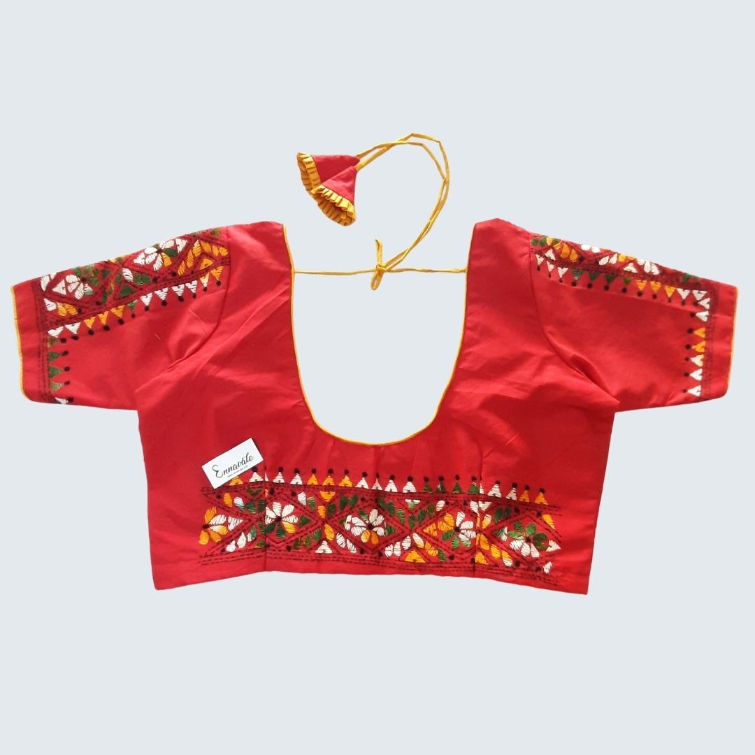 Kantha stitch work blouse